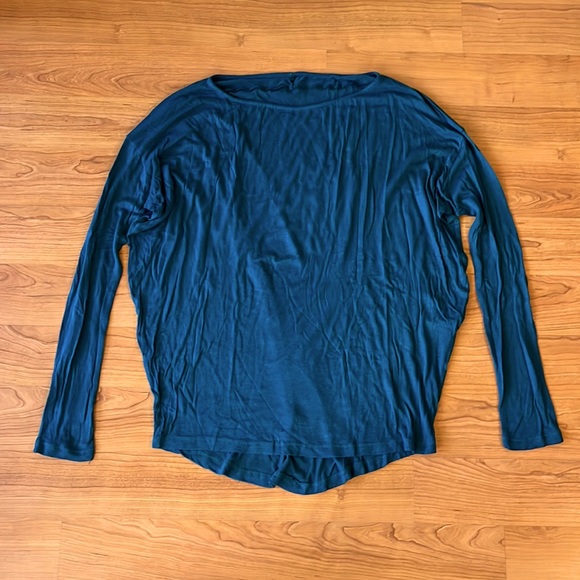 Tops Oversized Turquoise Long Sleeve Shirt Poshmark